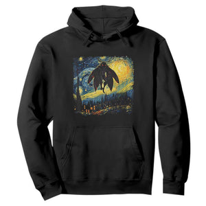 Mothman Hoodie Starry Night Van Gogh Cryptid Lover TS10 Black Print Your Wear