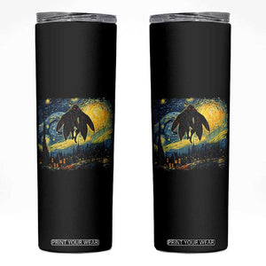 Mothman Skinny Tumbler Starry Night Van Gogh Cryptid Lover TS10 Black Print Your Wear