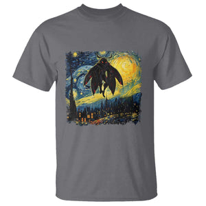 Mothman T Shirt Starry Night Van Gogh Cryptid Lover TS10 Charcoal Print Your Wear