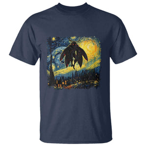 Mothman T Shirt Starry Night Van Gogh Cryptid Lover TS10 Navy Print Your Wear