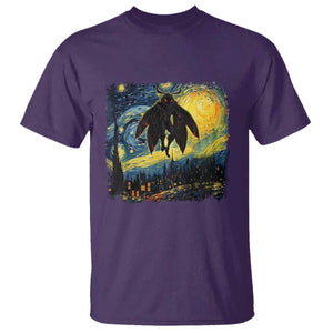 Mothman T Shirt Starry Night Van Gogh Cryptid Lover TS10 Purple Print Your Wear
