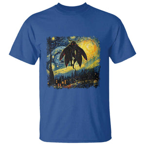 Mothman T Shirt Starry Night Van Gogh Cryptid Lover TS10 Royal Blue Print Your Wear