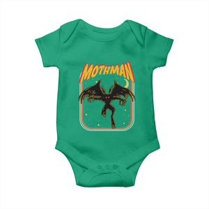Retro Mothman Baby Onesie Vintage Comicbook Style Cryptid Lore Cryptozoology TS10 Irish Green Print Your Wear