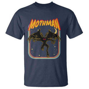 Retro Mothman T Shirt Vintage Comicbook Style Cryptid Lore Cryptozoology TS10 Navy Print Your Wear