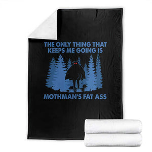 Funny Mothman Fat Ass Throw Blanket Vintage Cryptid Funny Moth Man Meme TS10 Black Print Your Wear