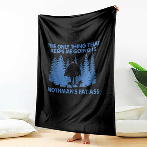 Funny Mothman Fat Ass Throw Blanket Vintage Cryptid Funny Moth Man Meme TS10 Print Your Wear