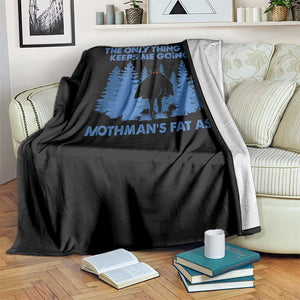 Funny Mothman Fat Ass Throw Blanket Vintage Cryptid Funny Moth Man Meme TS10 Print Your Wear