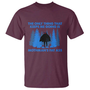 Funny Mothman Fat Ass T Shirt Vintage Cryptid Funny Moth Man Meme TS10 Maroon Print Your Wear