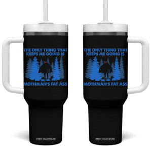 Funny Mothman Fat Ass Tumbler With Handle Vintage Cryptid Funny Moth Man Meme TS10 One Size: 40 oz Black Print Your Wear