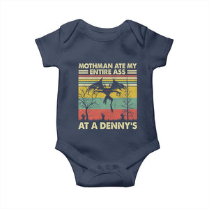 Funny Mothman Eat My Entire Ass Baby Onesie Vintage Cryptid Funny Mothman Meme TS10 Navy Print Your Wear