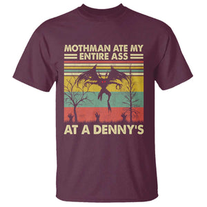 Funny Mothman Eat My Entire Ass T Shirt Vintage Cryptid Funny Mothman Meme TS10 Maroon Print Your Wear
