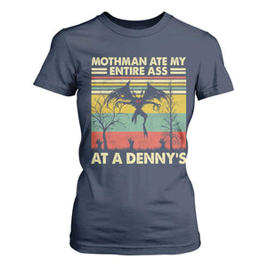 Funny Mothman Eat My Entire Ass T Shirt For Women Vintage Cryptid Funny Mothman Meme TS10 Navy Print Your Wear