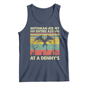 Funny Mothman Eat My Entire Ass Tank Top Vintage Cryptid Funny Mothman Meme TS10 Navy Print Your Wear