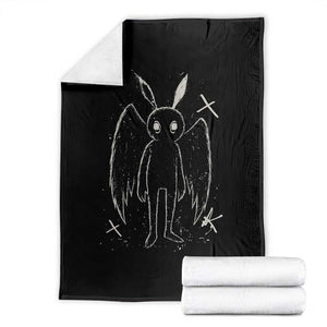 Creepy Cute Mothman Throw Blanket Alt Goth Grunge Horror Aesthetic Cryptid TS10 Black Print Your Wear