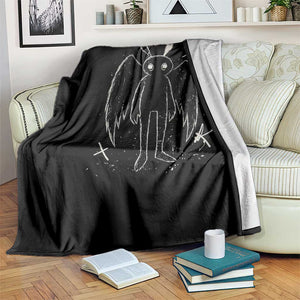 Creepy Cute Mothman Throw Blanket Alt Goth Grunge Horror Aesthetic Cryptid TS10 Print Your Wear