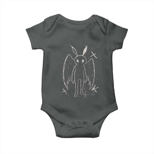 Creepy Cute Mothman Baby Onesie Alt Goth Grunge Horror Aesthetic Cryptid TS10 Dark Heather Print Your Wear
