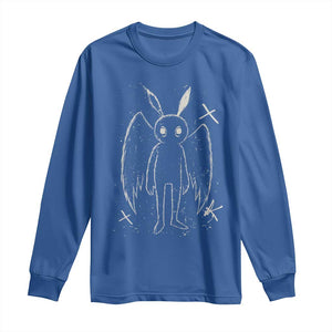 Creepy Cute Mothman Long Sleeve Shirt Alt Goth Grunge Horror Aesthetic Cryptid TS10 Royal Blue Print Your Wear