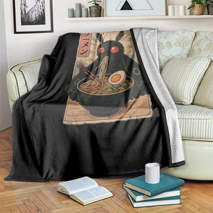 Funny Mothman Ramen Throw Blanket Japanese Kawaii Noodles Cryptid Retro Manga Anime TS10 Print Your Wear