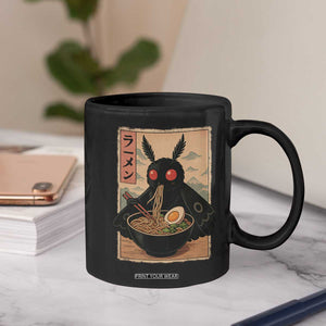 Funny Mothman Ramen Coffee Mug Japanese Kawaii Noodles Cryptid Retro Manga Anime TS10 Print Your Wear