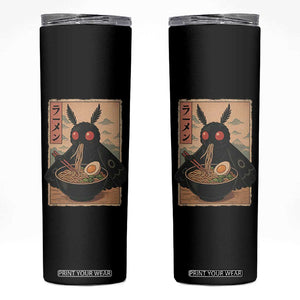 Funny Mothman Ramen Skinny Tumbler Japanese Kawaii Noodles Cryptid Retro Manga Anime TS10 Black Print Your Wear