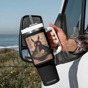 Funny Mothman Ramen Tumbler With Handle Japanese Kawaii Noodles Cryptid Retro Manga Anime TS10 Print Your Wear