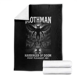 Mothman Throw Blanket Horror Poster Halloween Harbinger of Doom Cryptid Creature TS10 Black Print Your Wear