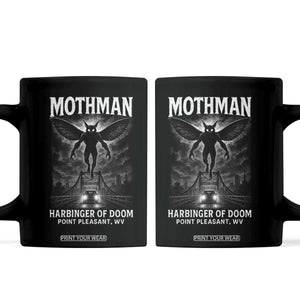 Mothman Coffee Mug Horror Poster Halloween Harbinger of Doom Cryptid Creature TS10 Black Print Your Wear