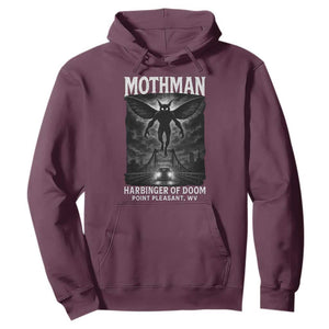 Mothman Hoodie Horror Poster Halloween Harbinger of Doom Cryptid Creature TS10 Maroon Print Your Wear