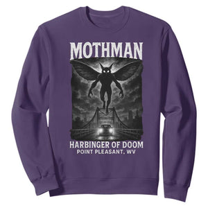 Mothman Sweatshirt Horror Poster Halloween Harbinger of Doom Cryptid Creature TS10 Purple Print Your Wear
