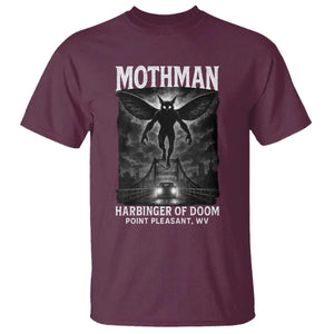 Mothman T Shirt Horror Poster Halloween Harbinger of Doom Cryptid Creature TS10 Maroon Print Your Wear