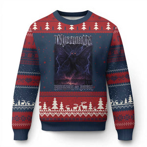 Mothman Ugly Christmas Sweater Black Bridge Folk Horror Cryptid Fan TS10 Navy Red Print Your Wear