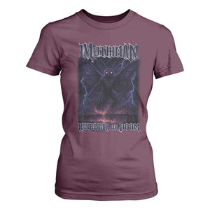Mothman T Shirt For Women Black Bridge Folk Horror Cryptid Fan TS10 Maroon Print Your Wear