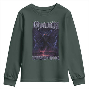 Mothman Youth Sweatshirt Black Bridge Folk Horror Cryptid Fan TS10 Dark Forest Green Print Your Wear