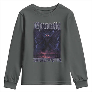 Mothman Youth Sweatshirt Black Bridge Folk Horror Cryptid Fan TS10 Dark Heather Print Your Wear
