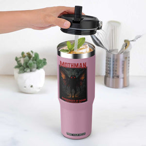 Mothman Flip Straw Tumbler Horror Harbinger of Doom Urban Myth Cryptid Creature TS10 One Size: 30 oz Light Pink Print Your Wear
