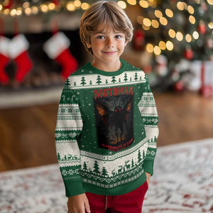 Mothman Ugly Christmas Sweater Horror Harbinger of Doom Urban Myth Cryptid Creature TS10 Forest Green Beige Print Your Wear