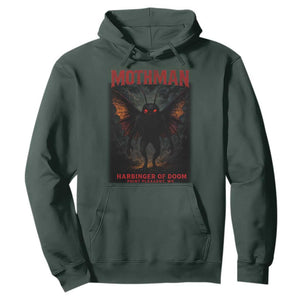 Mothman Hoodie Horror Harbinger of Doom Urban Myth Cryptid Creature TS10 Dark Forest Green Print Your Wear