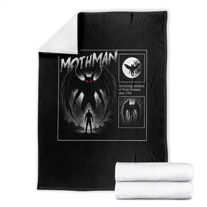 Mothman Throw Blanket Retro Horror Manga Urban Myth Cryptid Creature TS10 Black Print Your Wear