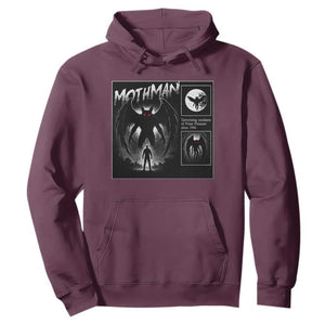 Mothman Hoodie Retro Horror Manga Urban Myth Cryptid Creature TS10 Maroon Print Your Wear
