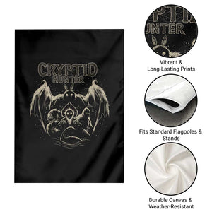 Retro Cryptid Hunter Garden Flag Mothman Bigfoot Loch Ness Monster Cryptids TS10 Print Your Wear