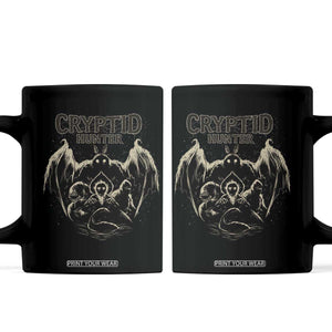 Retro Cryptid Hunter Coffee Mug Mothman Bigfoot Loch Ness Monster Cryptids TS10 Black Print Your Wear