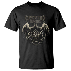 Retro Cryptid Hunter T Shirt Mothman Bigfoot Loch Ness Monster Cryptids TS10 Black Print Your Wear