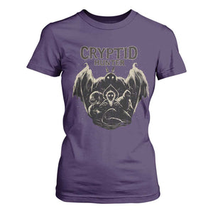 Retro Cryptid Hunter T Shirt For Women Mothman Bigfoot Loch Ness Monster Cryptids TS10 Purple Print Your Wear