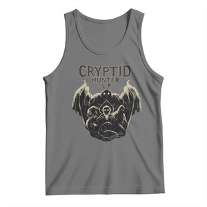 Retro Cryptid Hunter Tank Top Mothman Bigfoot Loch Ness Monster Cryptids TS10 Black Heather Print Your Wear