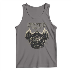 Retro Cryptid Hunter Tank Top Mothman Bigfoot Loch Ness Monster Cryptids TS10 Deep Heather Print Your Wear