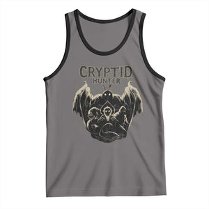 Retro Cryptid Hunter Tank Top Mothman Bigfoot Loch Ness Monster Cryptids TS10 Deep Heather Black Print Your Wear