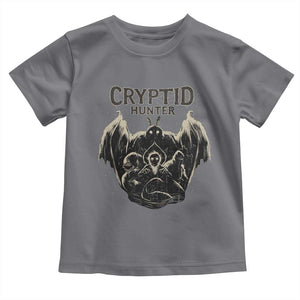 Retro Cryptid Hunter Toddler T Shirt Mothman Bigfoot Loch Ness Monster Cryptids TS10 Charcoal Print Your Wear