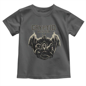 Retro Cryptid Hunter Toddler T Shirt Mothman Bigfoot Loch Ness Monster Cryptids TS10 Dark Heather Print Your Wear