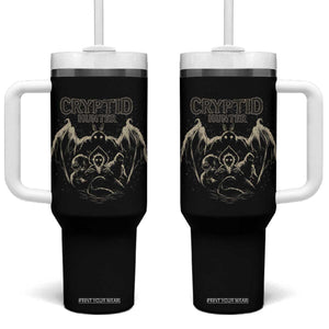 Retro Cryptid Hunter Tumbler With Handle Mothman Bigfoot Loch Ness Monster Cryptids TS10 One Size: 40 oz Black Print Your Wear