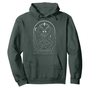 Mothman Hoodie Cryptid Paranormal Occult Horror Gothic Monster TS10 Dark Forest Green Print Your Wear